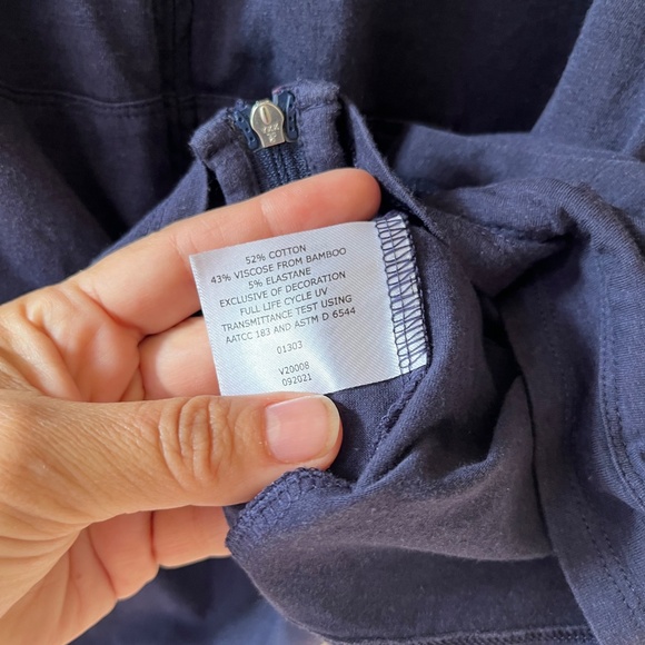 Coolibar Sz L Casual Zip Up Hoodie Navy ZnOTM Fabric UPF 50 Pockets - Picture 10 of 11